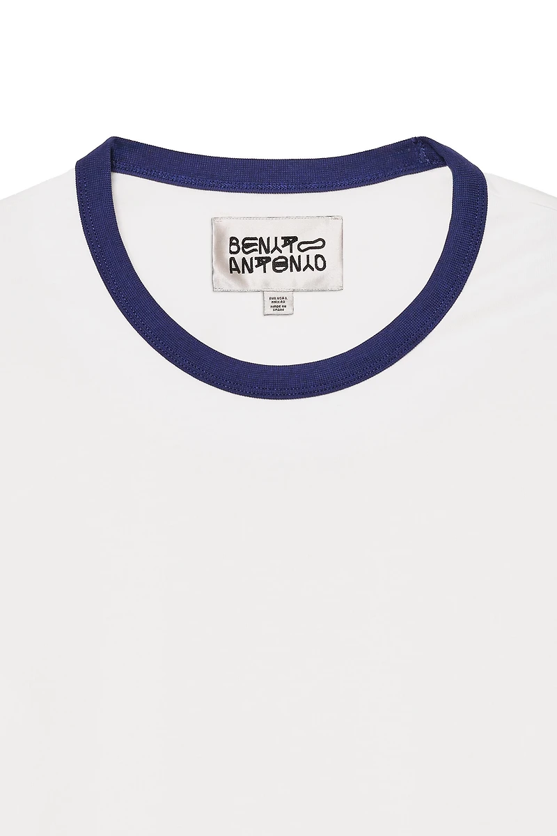 T-SHIRT SLIM FIT CÔTELÉ EN CONTRASTE