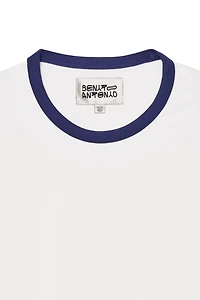 T-SHIRT SLIM FIT CÔTELÉ EN CONTRASTE