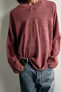 WASHED JACQUARD OPEN-KNIT JUMPER