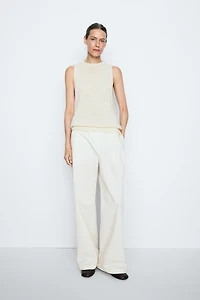 STUDIO Silk-Blend Knit Halter Top