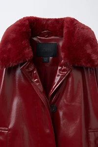 REMOVABLE COLLAR PATENT JACKET