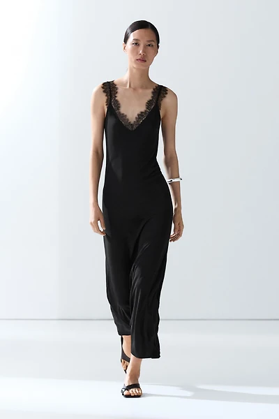 Flowing lingerie midi dress
