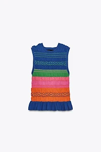 SMOCKED KNIT TOP