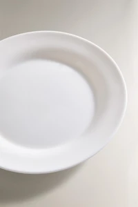 WHITE GLASS DESSERT PLATE