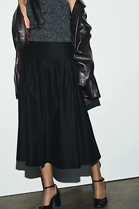 PLEATED MIDI SKIRT