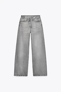 TRF HIGH-WAIST WIDE LEG CROSSOVER JEANS