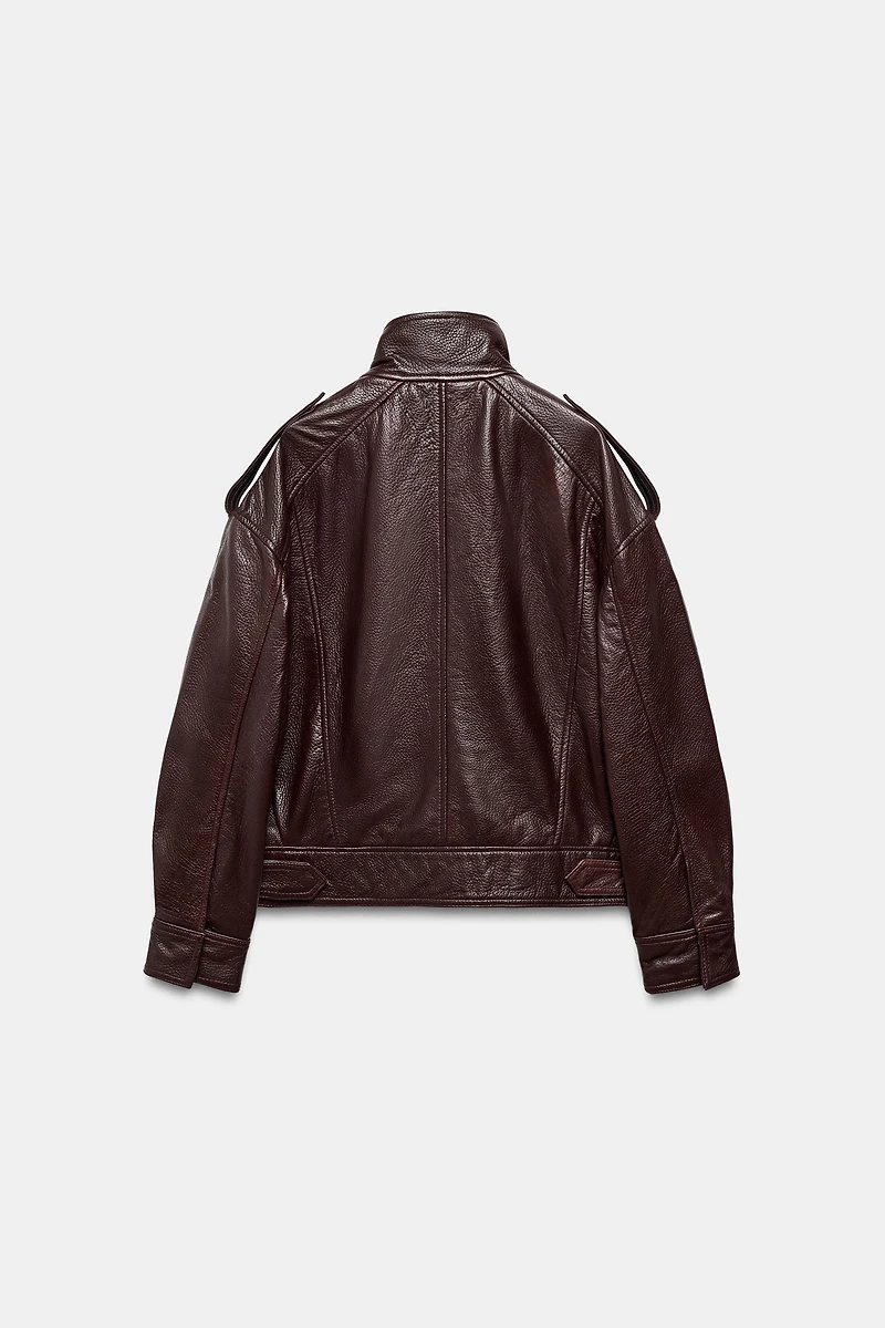 100% LEATHER BOMBER JACKET ZW COLLECTION LIMITED EDITION