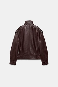 100% LEATHER BOMBER JACKET ZW COLLECTION LIMITED EDITION