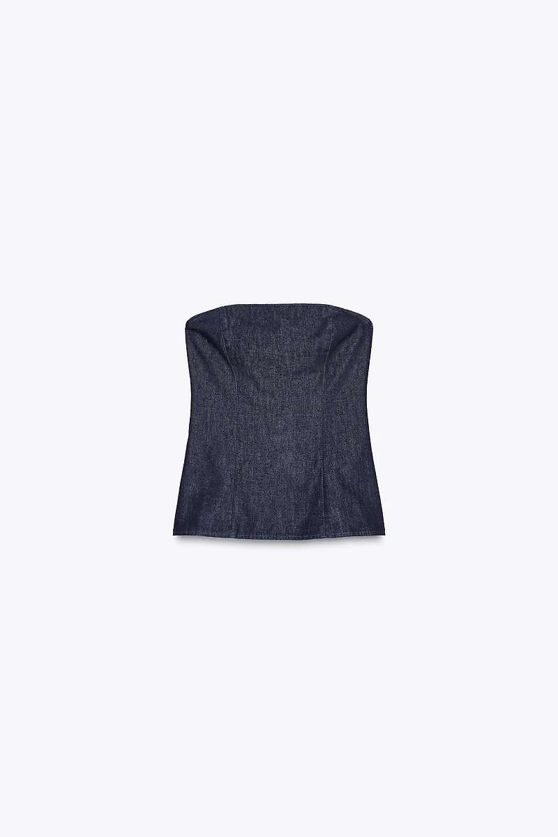 TOP BANDEAU EN JEAN TRF