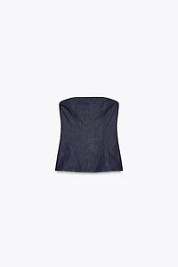 TOP BANDEAU EN JEAN TRF