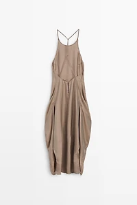 Satin halter flowing dress - STUDIO