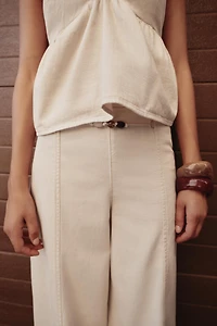 Z1975 BEADED HIGH RISE WIDE LEG JEANS