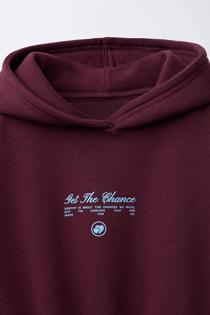 TEXT HOODIE SWEATSHIRT