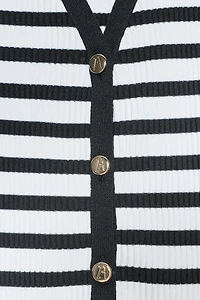 ZARA STRIPED BUTTON VEST