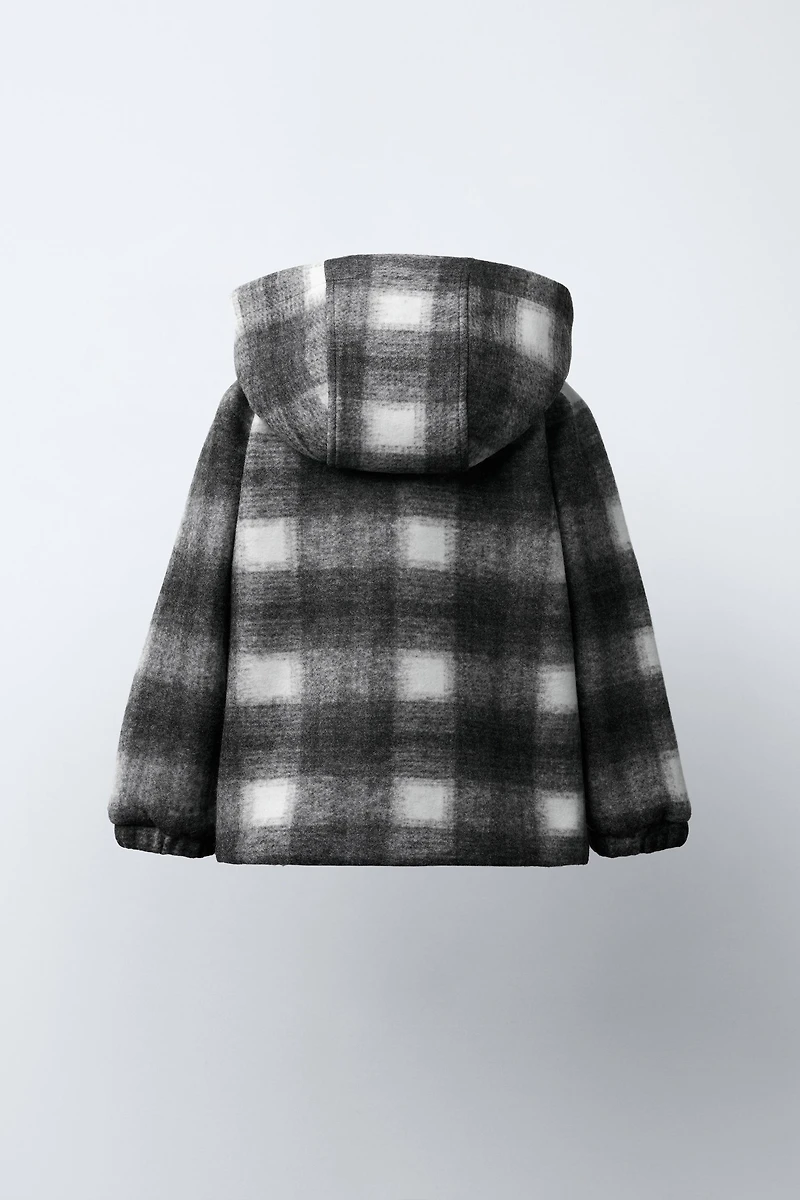 PLAID FLEECE COAT