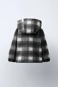 PLAID FLEECE COAT
