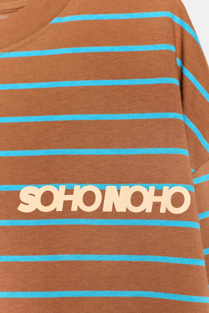 STRIPED TEXT T-SHIRT