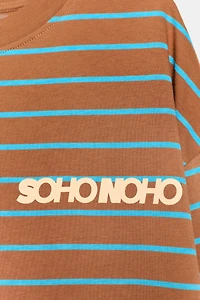 STRIPED TEXT T-SHIRT