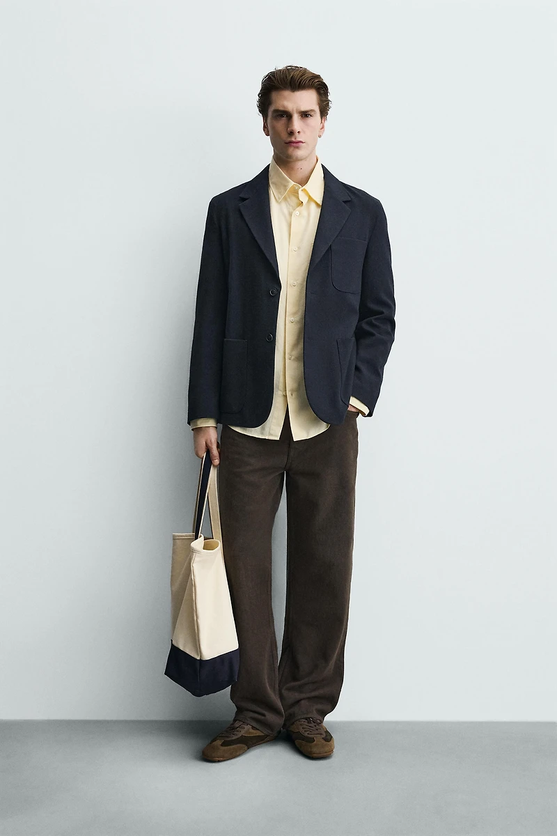 WOOL BLEND POCKET BLAZER