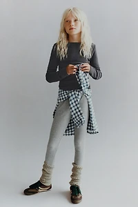 RIBBED LEGGINGS WITH LABEL
