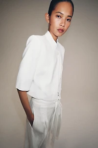 SHORT SLEEVE CROPPED BLAZER ZW COLLECTION
