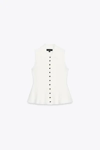 PEPLUM KNIT VEST TOP