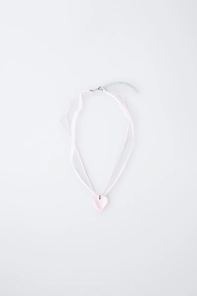 HEART ORGANZA CORD NECKLACE