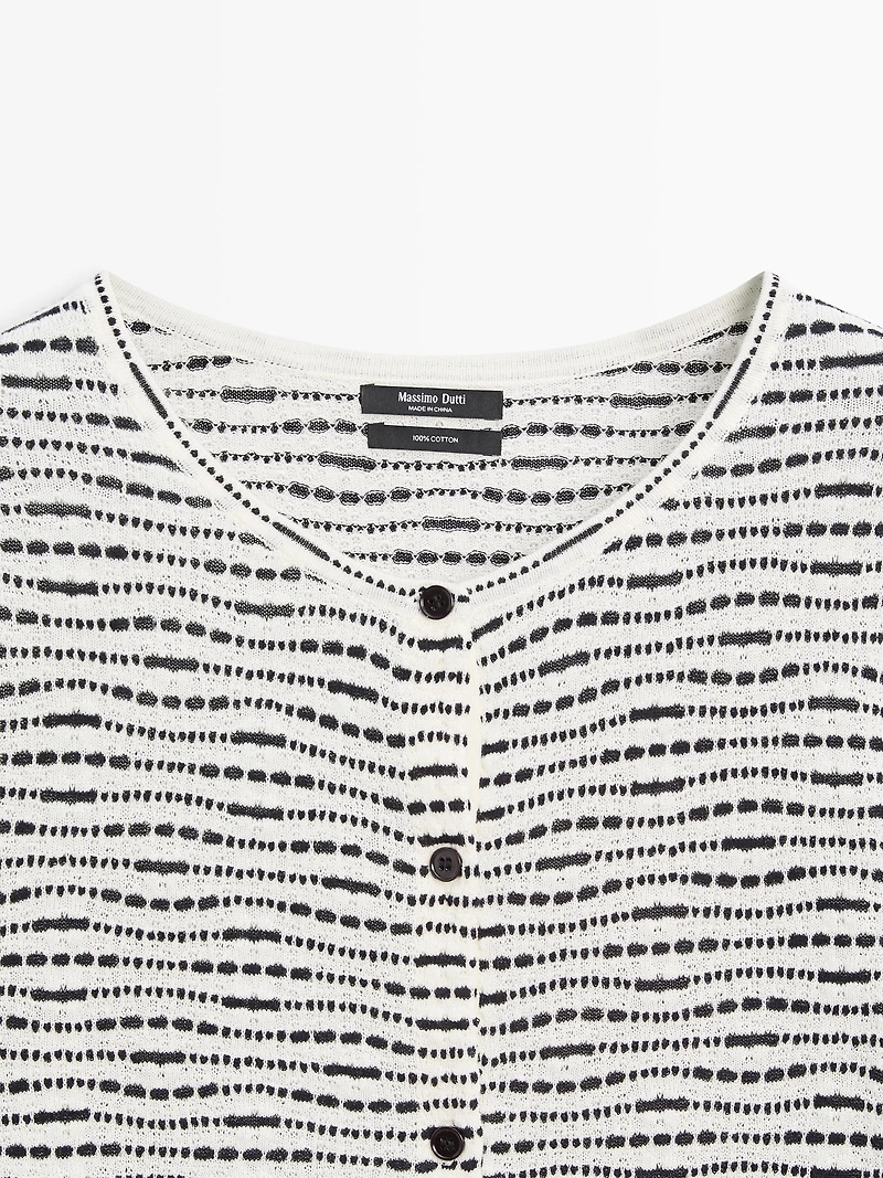 100% cotton knit cardigan
