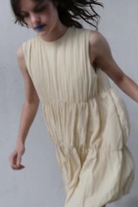 GATHERED BALLOON DRESS