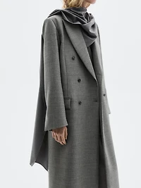 Long 100% wool coat with notch lapel - LIMITED