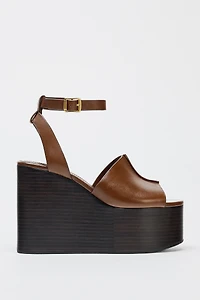 TALONS COMPENSÉS BRACELET EN CUIR