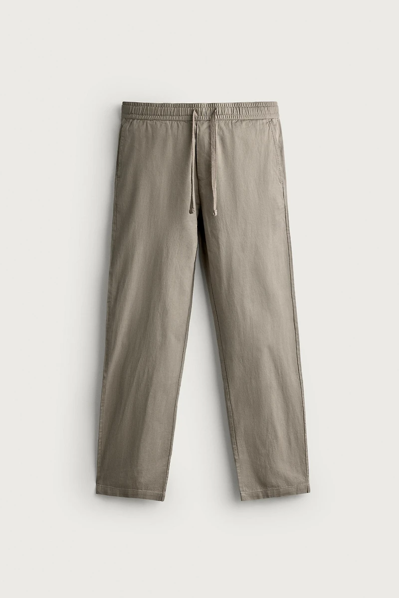 COTTON-LINEN RELAXED FIT PANTS