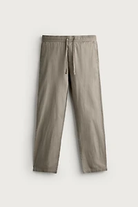 COTTON-LINEN RELAXED FIT PANTS