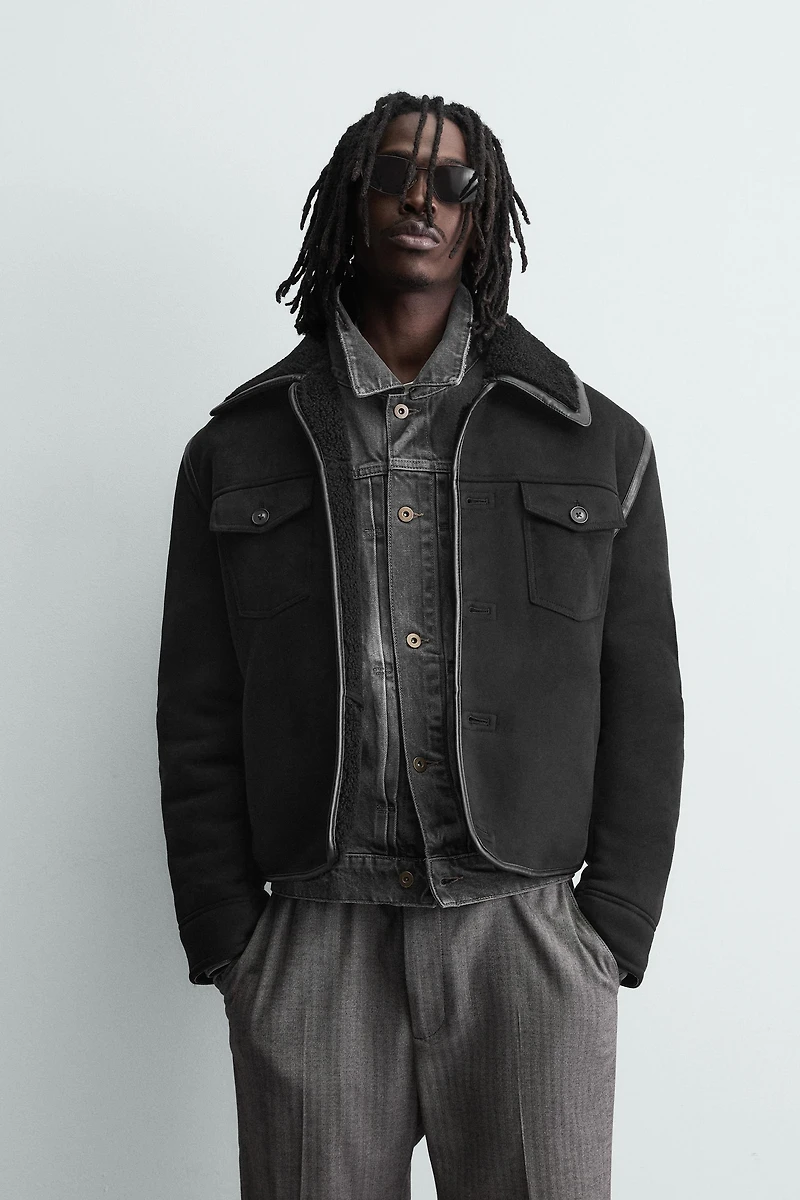 DOUBLE FACED FAUX SUEDE JACKET