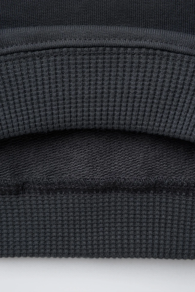 WAFFLE DETAIL SWEATSHIRT