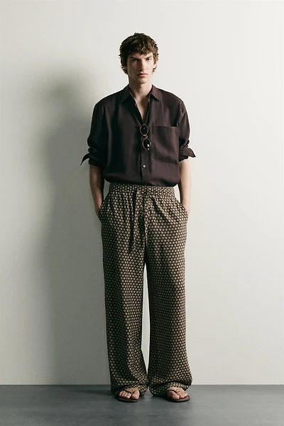 PRINTED JOGGER WAIST PANTS