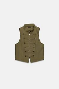 GILET ZIPPÉ À BOUTONS