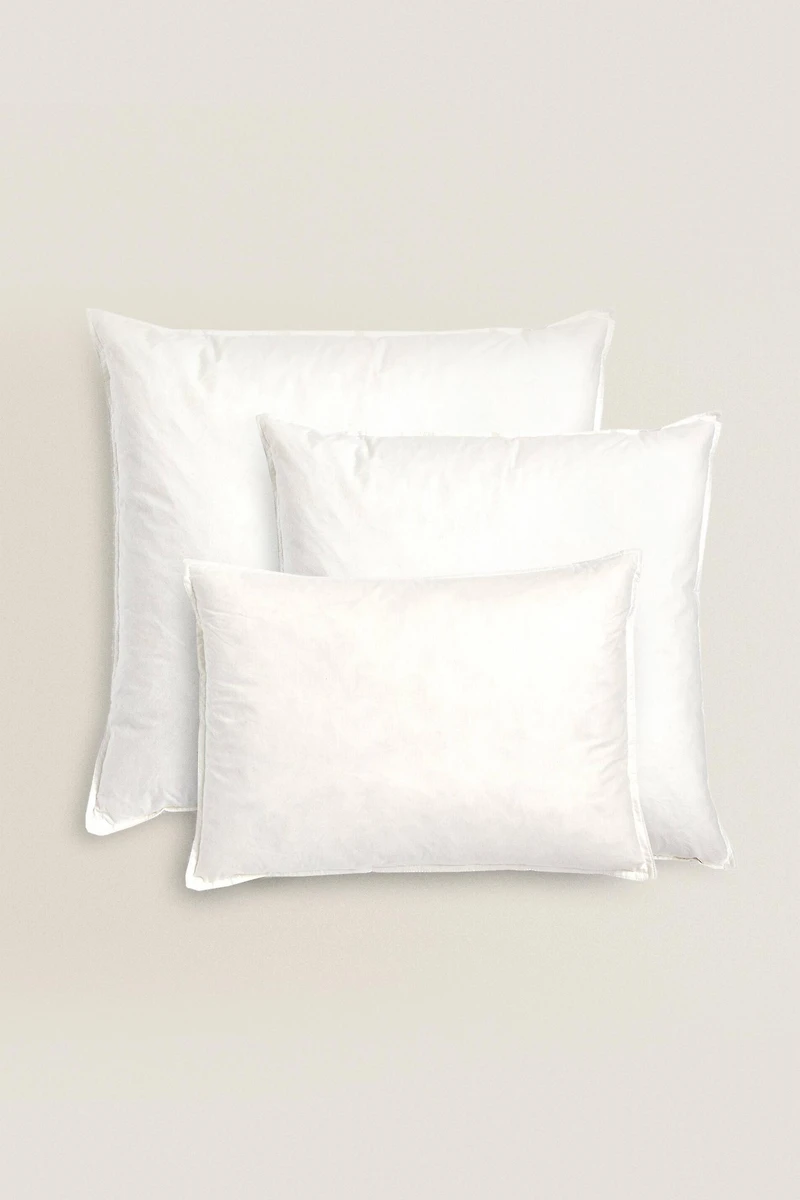 FEATHER PILLOW WITH A COTTON COVER (AND CUSHION FILLING)