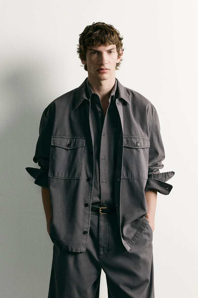 RELAXED FIT WASHED OVERSHIRT