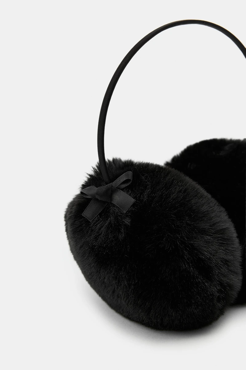 FAUX FUR BOW EARMUFFS