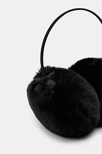 FAUX FUR BOW EARMUFFS