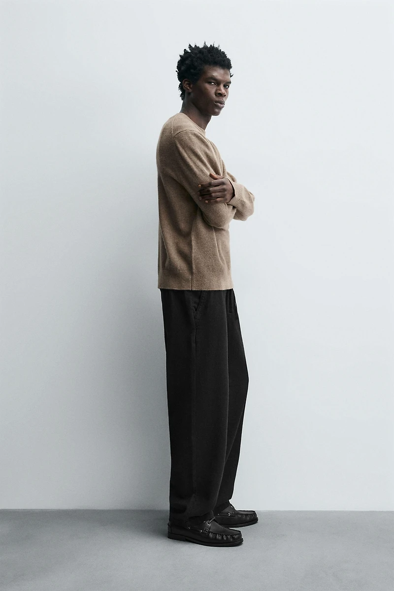 TEXTURED JOGGER WAIST PANTS