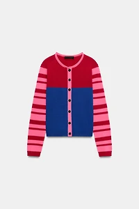 COLOR BLOCK CARDIGAN