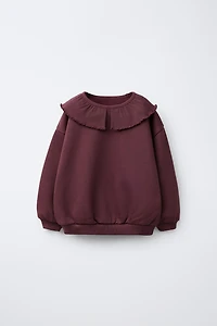 RIB PETER PAN COLLAR SWEATSHIRT