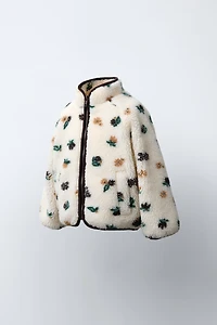 FLEECE FLORAL JACKET