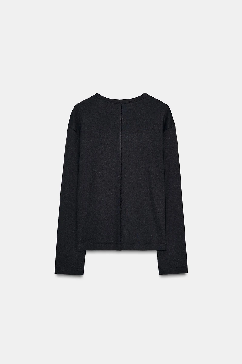 RIB KNIT LONG SLEEVE T-SHIRT