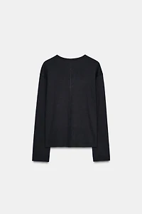 RIB KNIT LONG SLEEVE T-SHIRT