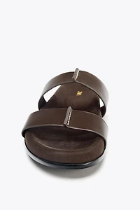 DOUBLE STRAP LEATHER SANDALS