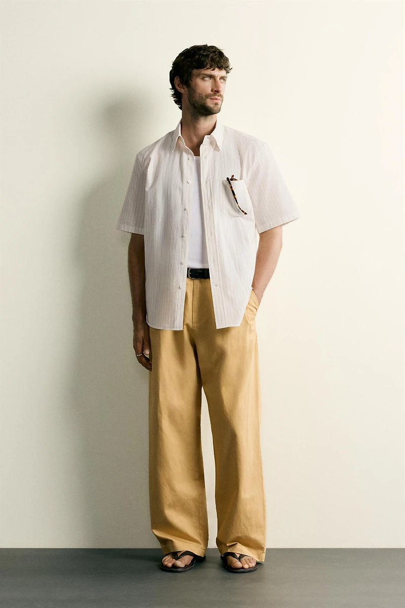 STRIPED JACQUARD REGULAR FIT SHIRT