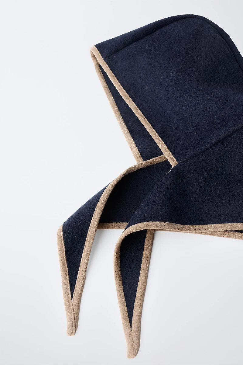 WOOL BLEND CLOTH HOOD